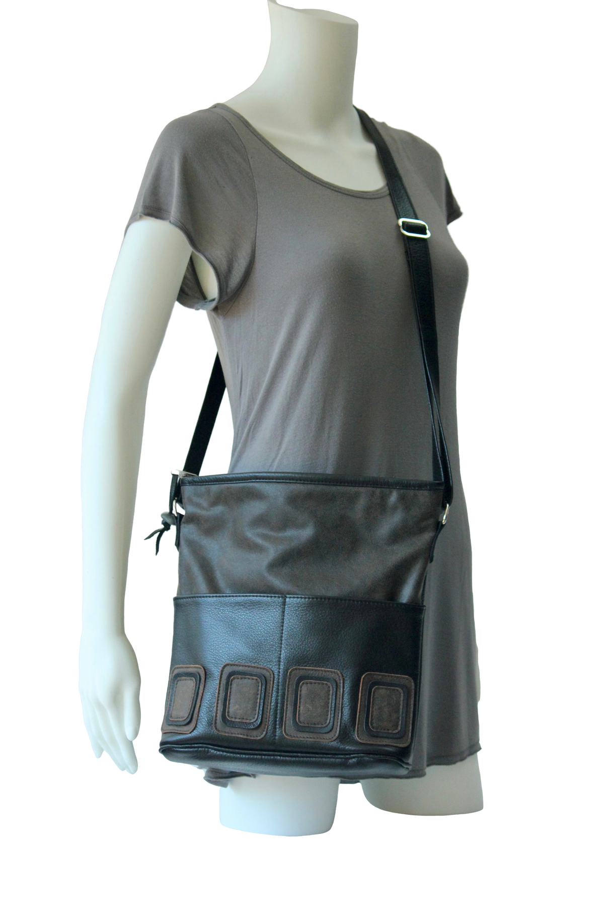 Op-Art Four-Pocket Purse - Indian Summer's designer leather purses