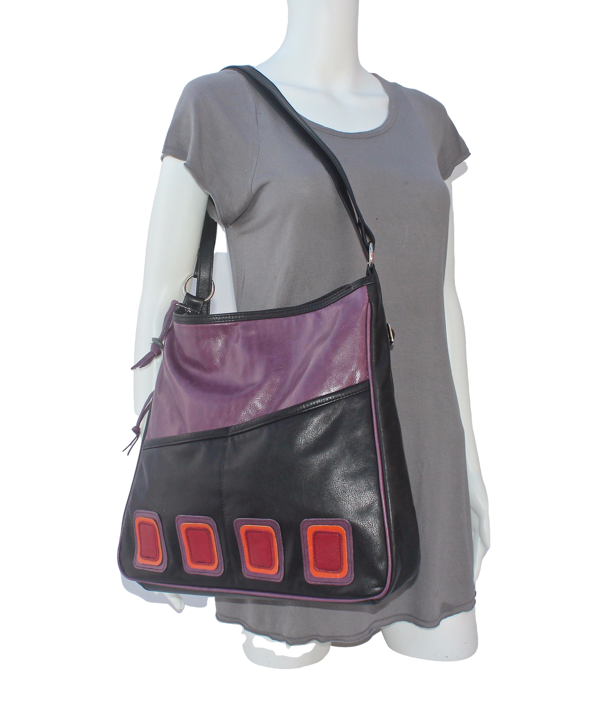 Large Purse Pack Op-Art - Indian Summer's designer leather purses