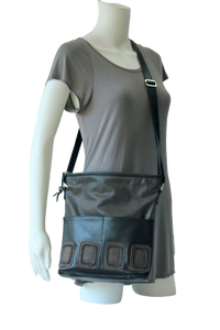 Op-Art Four-Pocket Purse - Indian Summer's designer leather purses