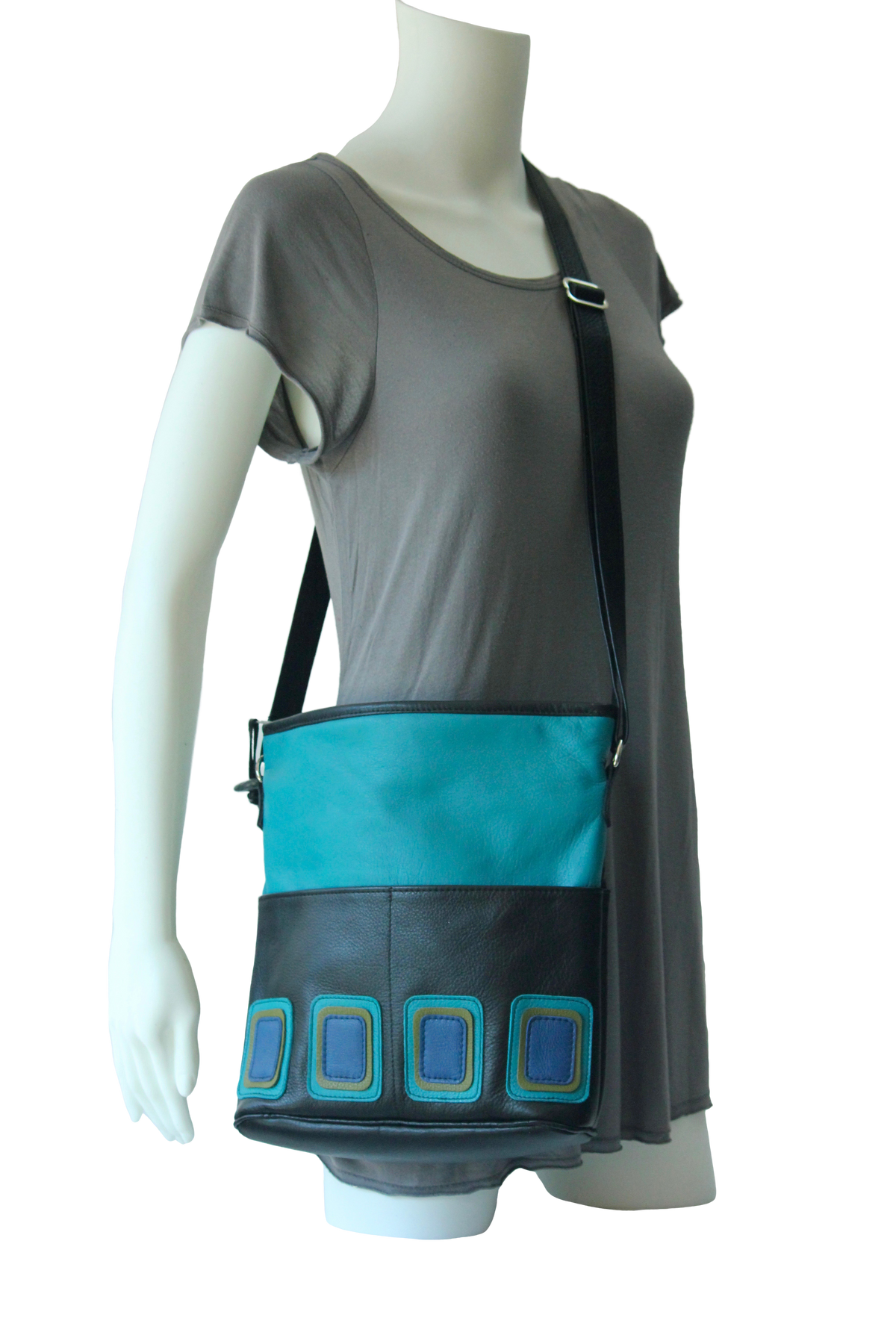 Op-Art Four-Pocket Purse - Indian Summer's designer leather purses