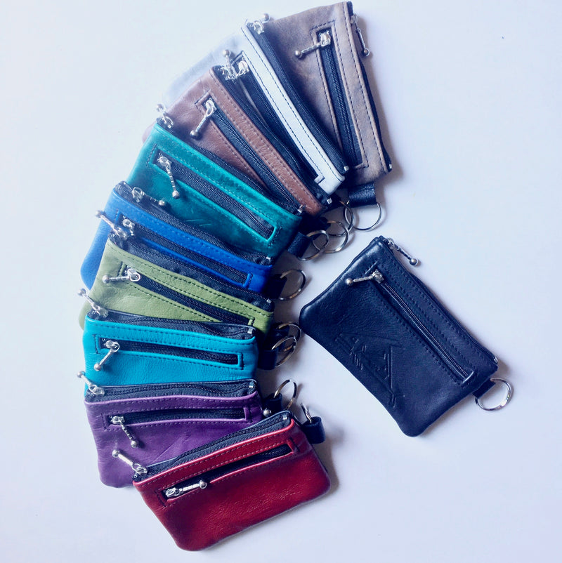 5" Triple Zip - Indian Summer's designer leather purses