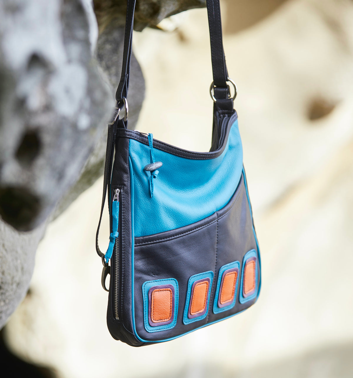 Small Purse Pack Op-Art - Indian Summer's designer leather purses