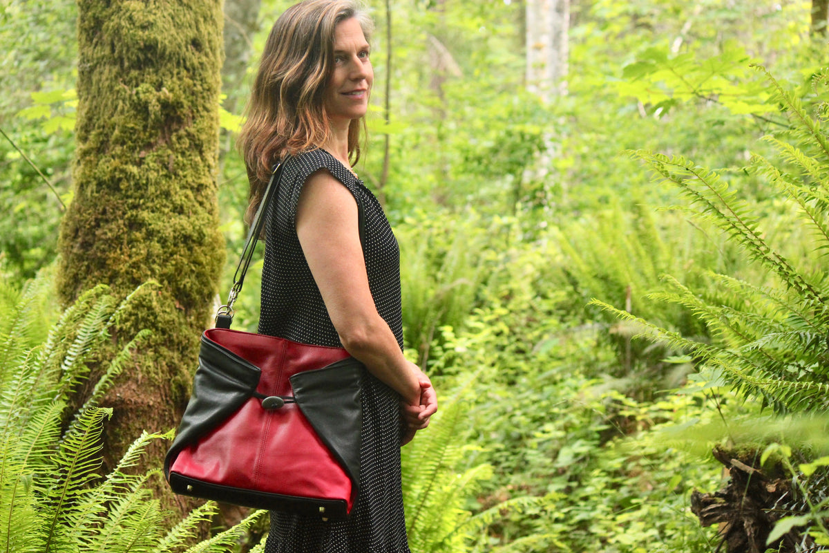 Large Origami Tote bag - Indian Summer's designer leather purses