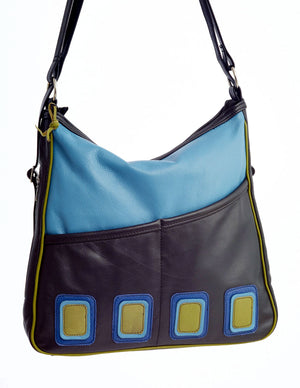 Large Purse Pack Op-Art - Indian Summer's designer leather purses