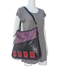 Large Purse Pack Op-Art - Indian Summer's designer leather purses