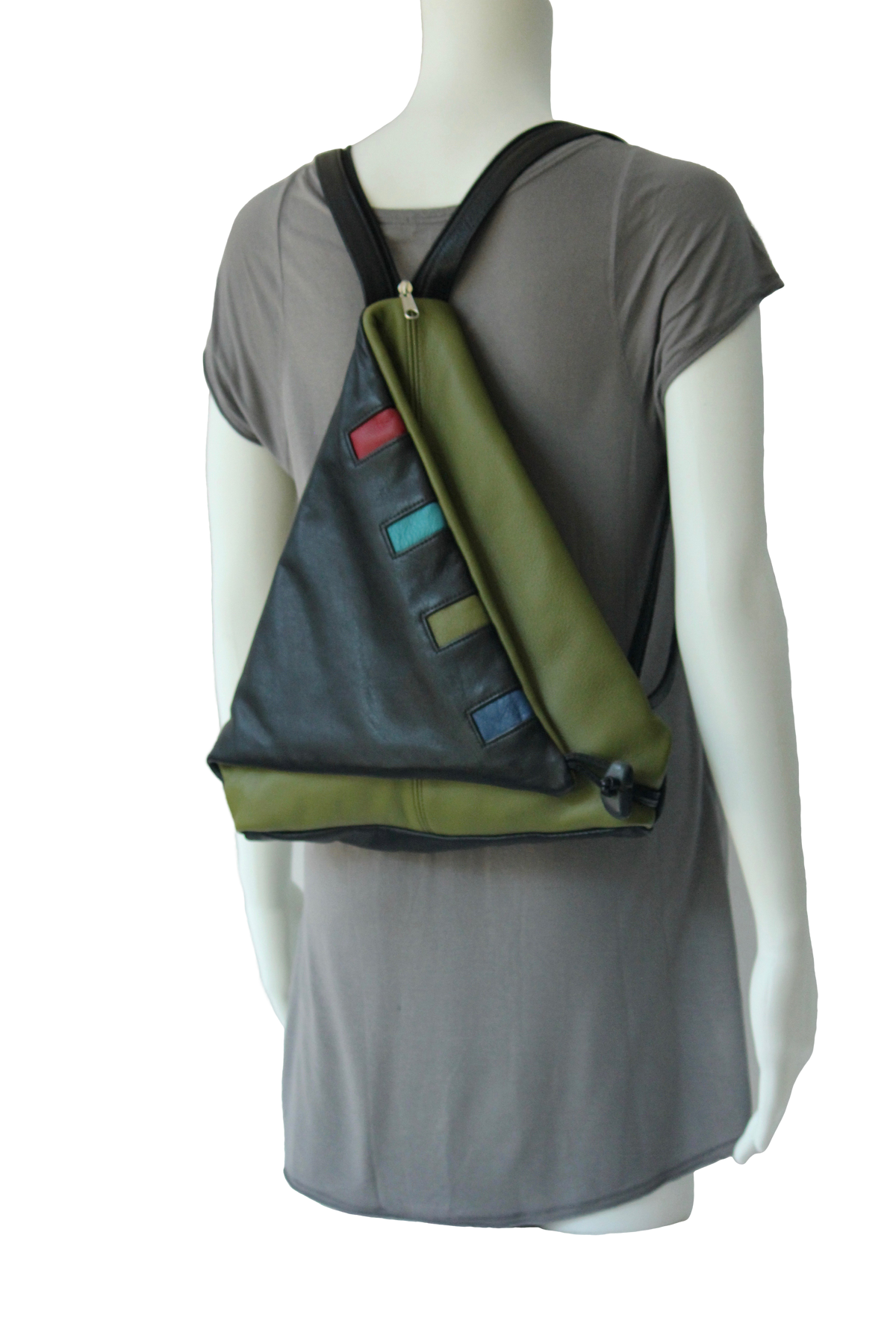 Triangle Fold - Piano - Indian Summer's designer leather purses