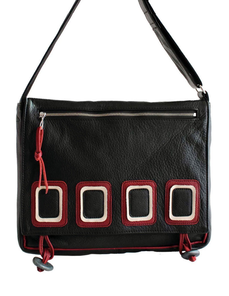 College Bag - Op Art - Indian Summer's designer leather purses