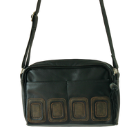 Compact Purse Op-Art - Indian Summer's designer leather purses