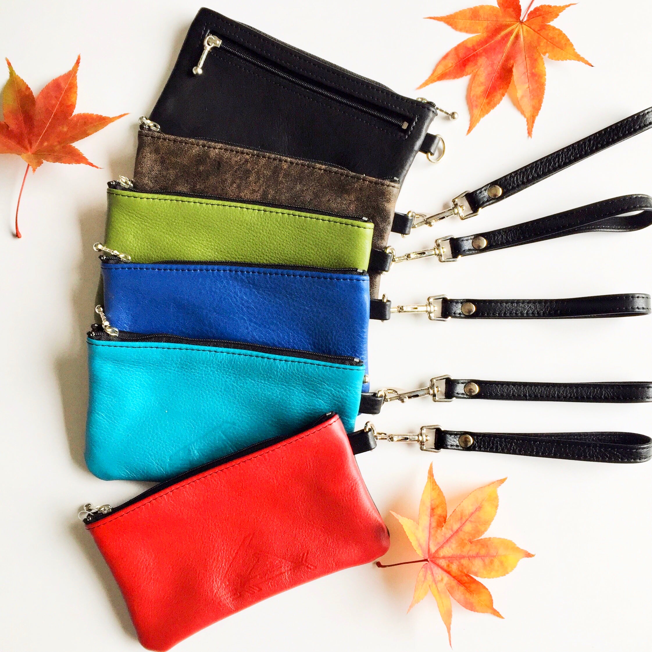 Small Wrist Purse Wallets 7” Wristlet With Detachable Handle Soft