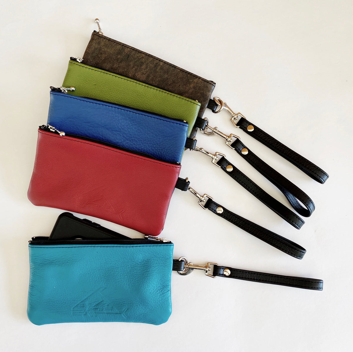 7 inch wrist let with detachable handle - Indian Summer's designer leather purses
