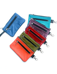 6" Wristlet or Wallet Bag with Snap Hook - Indian Summer's designer leather purses