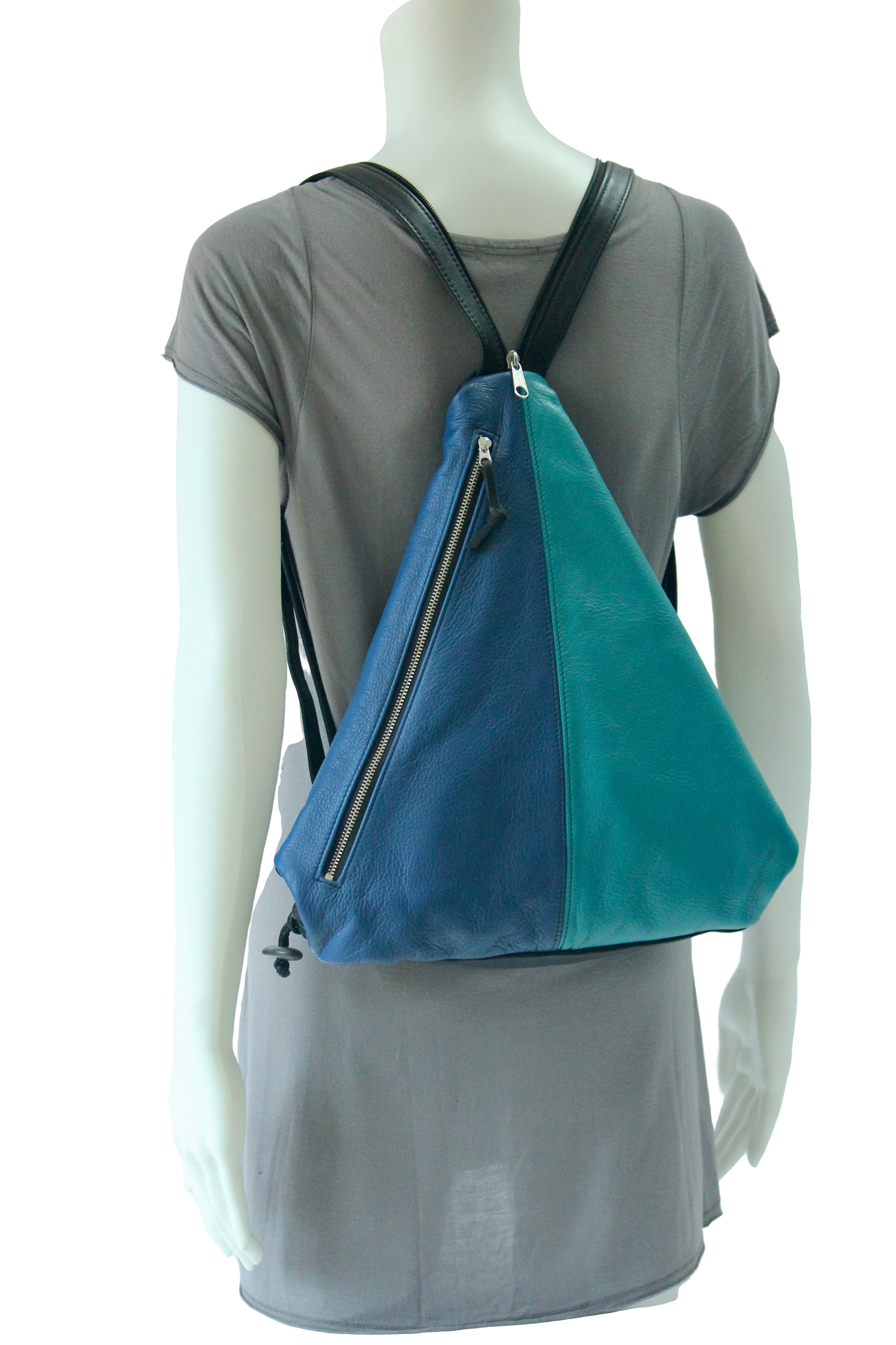 Triangle Fold Piano Lightweight Convertible Leather Purse and