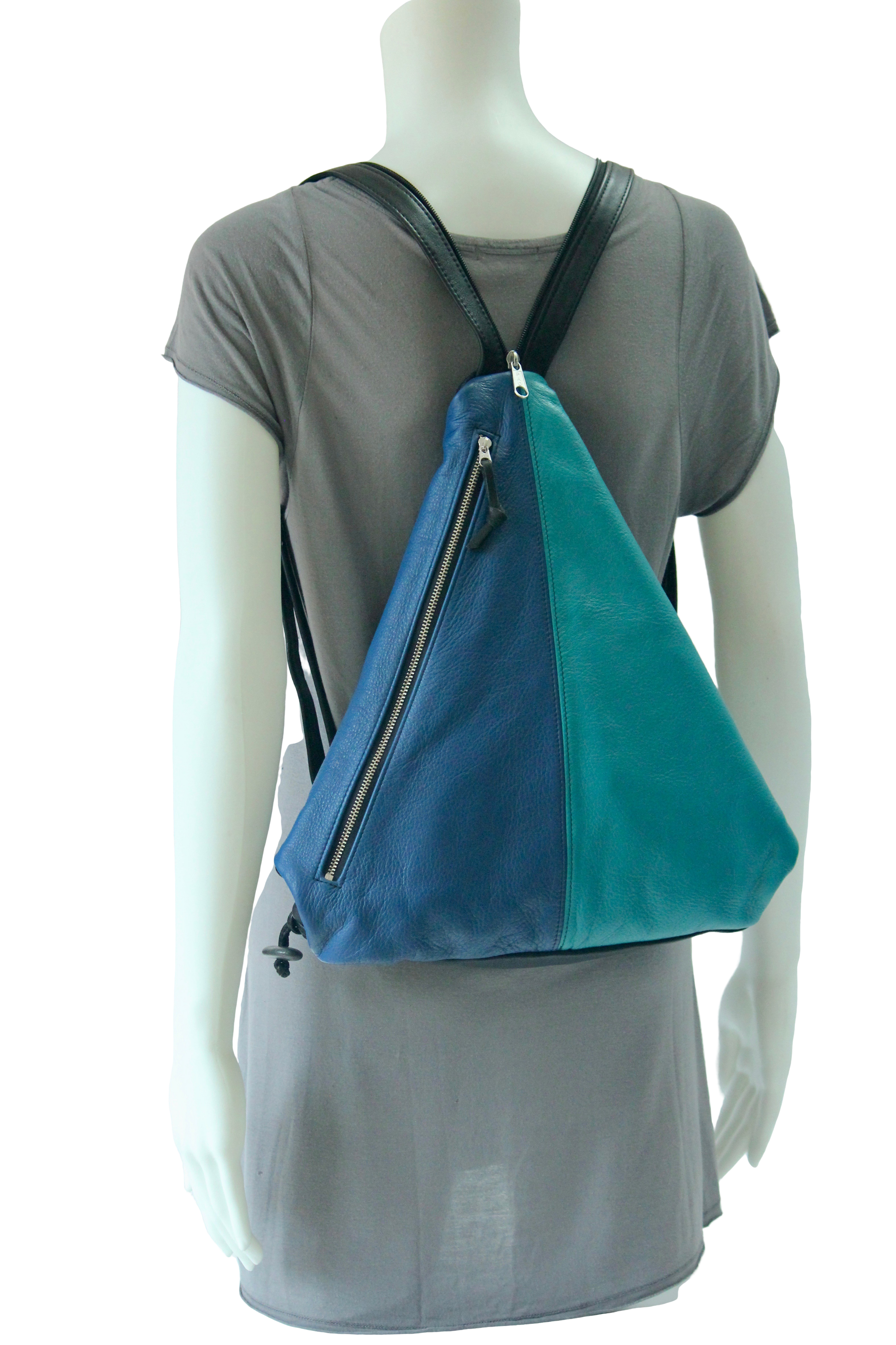 Leather Women Clutch. Triangle Bag. Casual Bag. Geometric