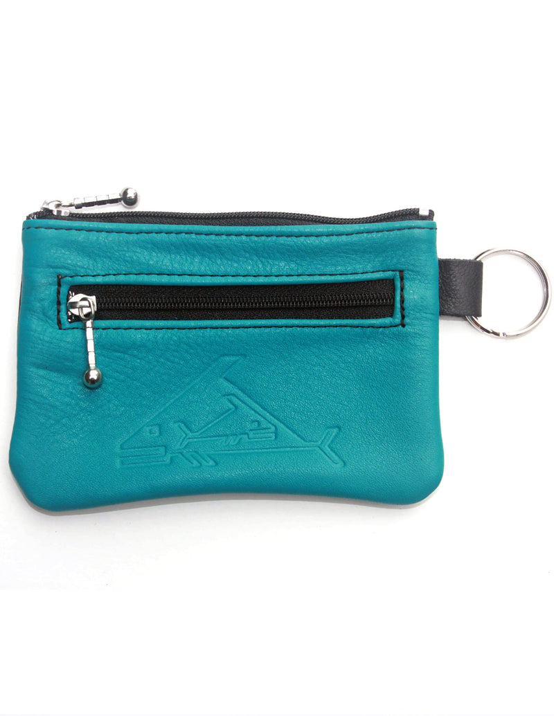 Triple Zip Change Purse - Indian Summer's designer leather purses