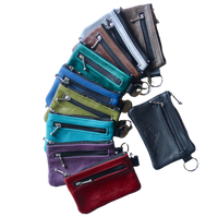 Triple Zip Change Purse - Indian Summer's designer leather purses