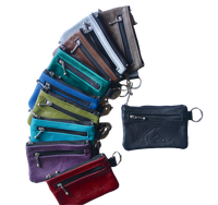 Triple Zip Change Purse - Indian Summer's designer leather purses
