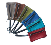 6" Wristlet or Wallet Bag with Snap Hook - Indian Summer's designer leather purses