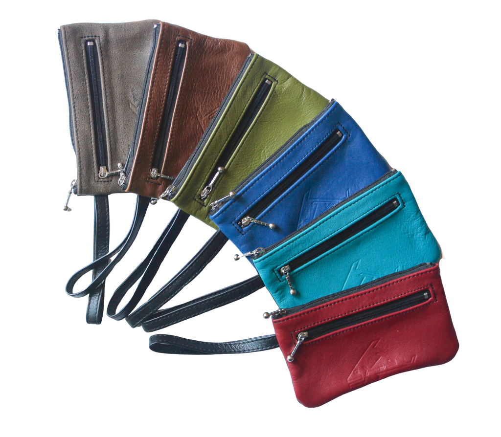 6" Wristlet or Wallet Bag with Snap Hook - Indian Summer's designer leather purses